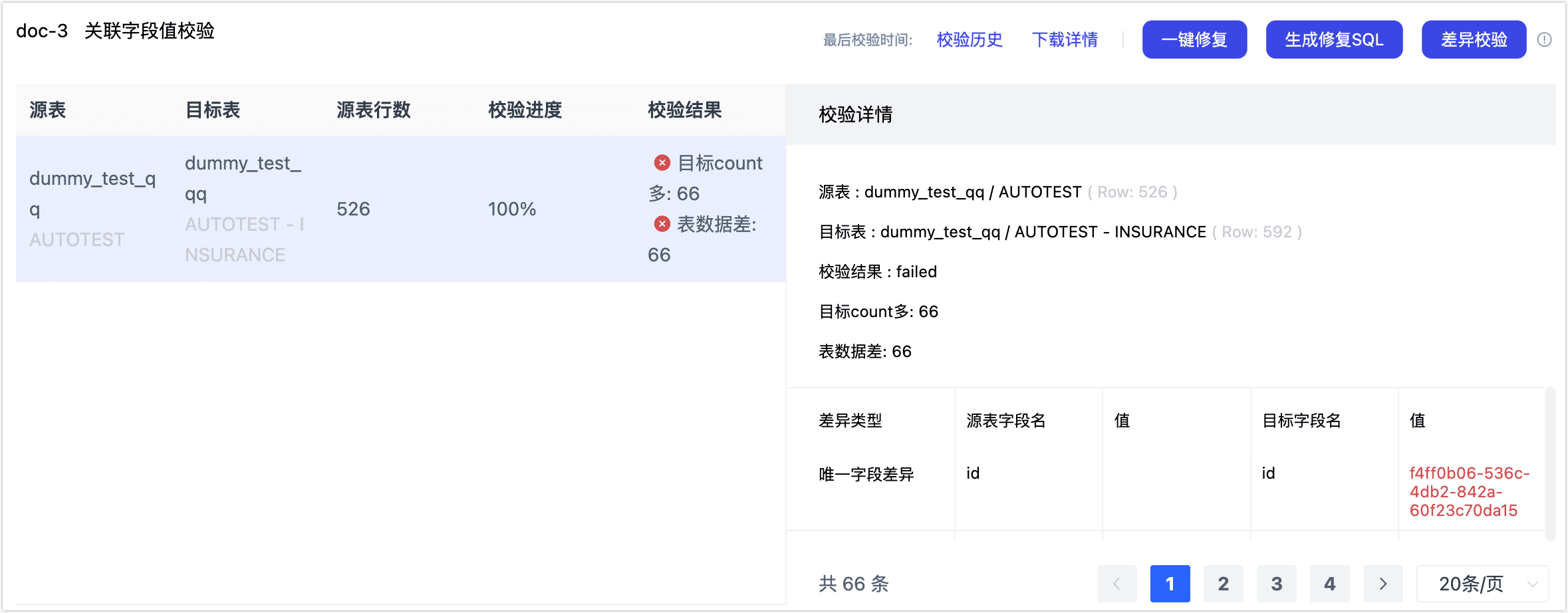 查看校验结果